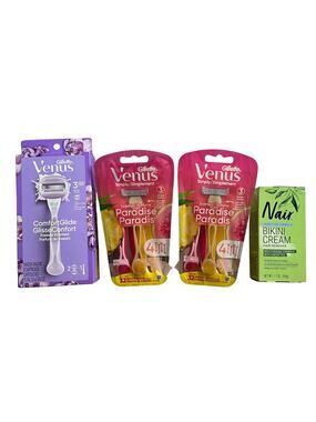 Lot 4 Gillette Venus/Schick Hydro Silk Razors/Nair Hair Remover Cream